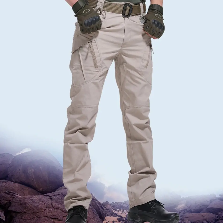 Men's Outdoor Cross-Country Tactical Multi-Pocket Elastic Urban Sports Pants New Casual Military Work Pants Plus Waterproof 6xl