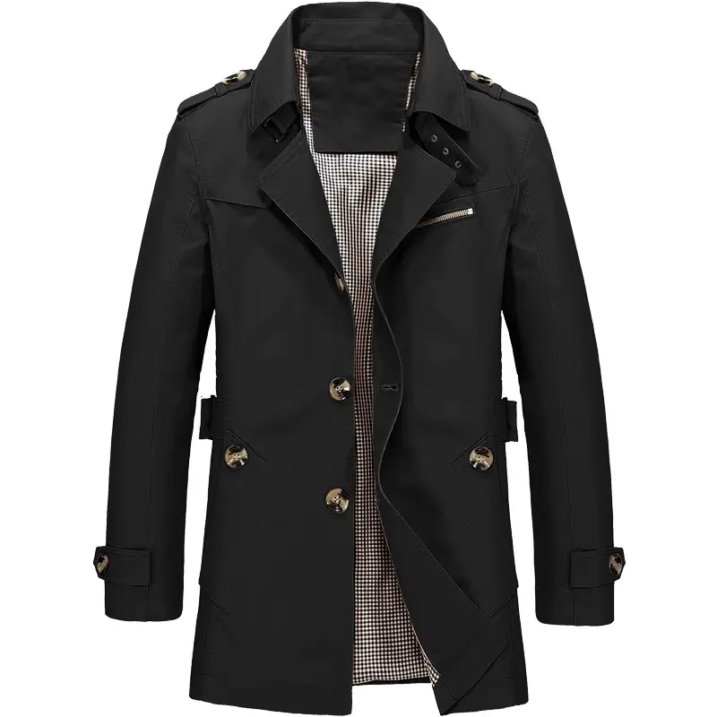 Men's Business Windbreaker Long Jackets Pure Cotton Trench Coats Casual 2023 Spring Fall Winter Fashion Suit Streetwear Blazers