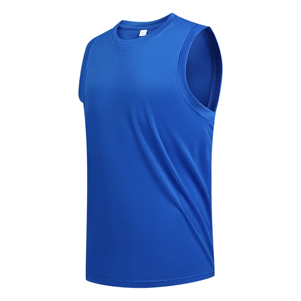 Men's New Large Size Breathable Ice Silk Quick Dry Sleeveless Vest Round Neck Casual Running Fitness M-8xl Summer Sports T-Shirt