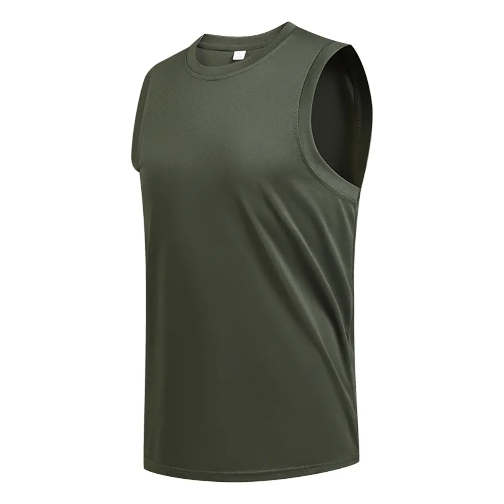 Men's New Large Size Breathable Ice Silk Quick Dry Sleeveless Vest Round Neck Casual Running Fitness M-8xl Summer Sports T-Shirt