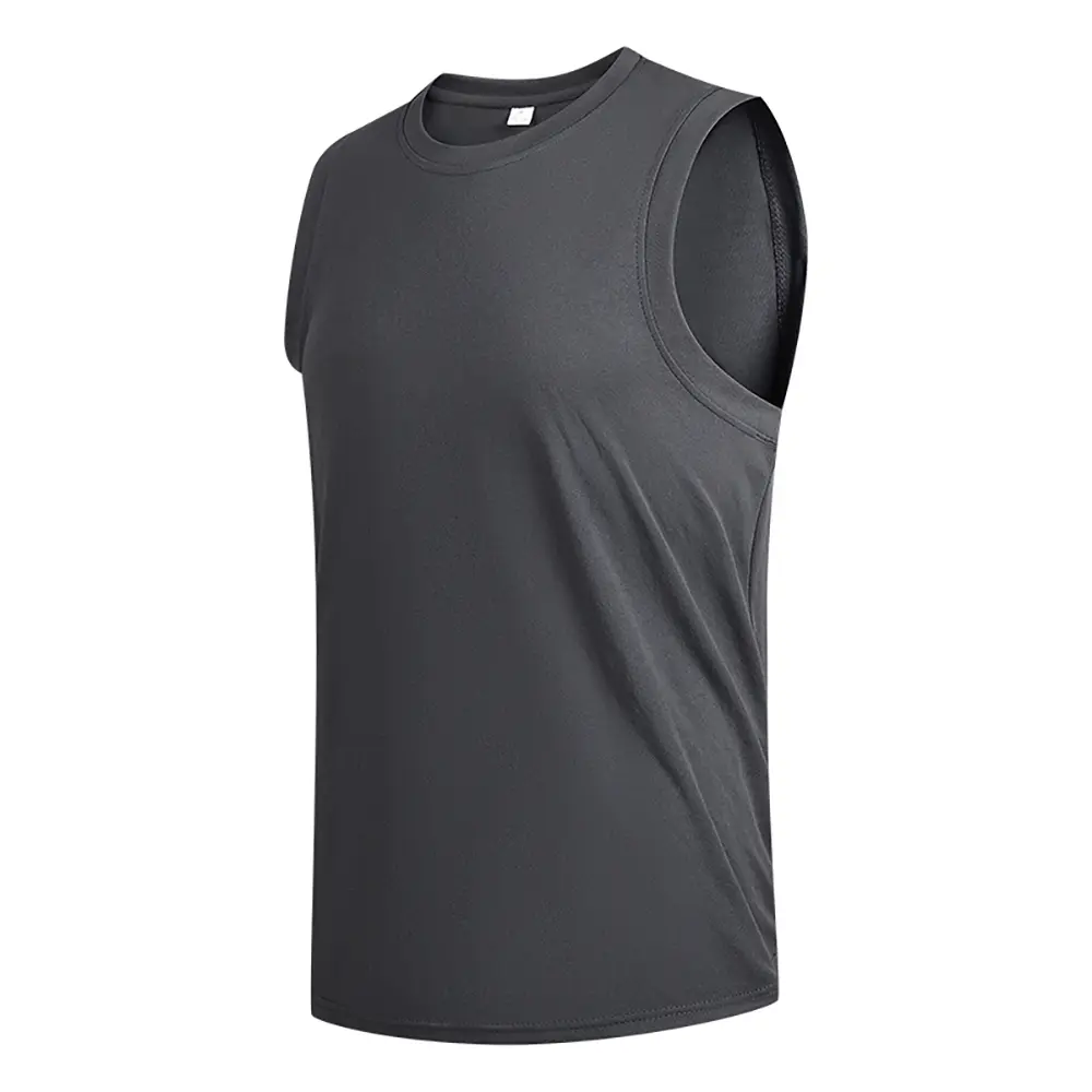 Men's New Large Size Breathable Ice Silk Quick Dry Sleeveless Vest Round Neck Casual Running Fitness M-8xl Summer Sports T-Shirt