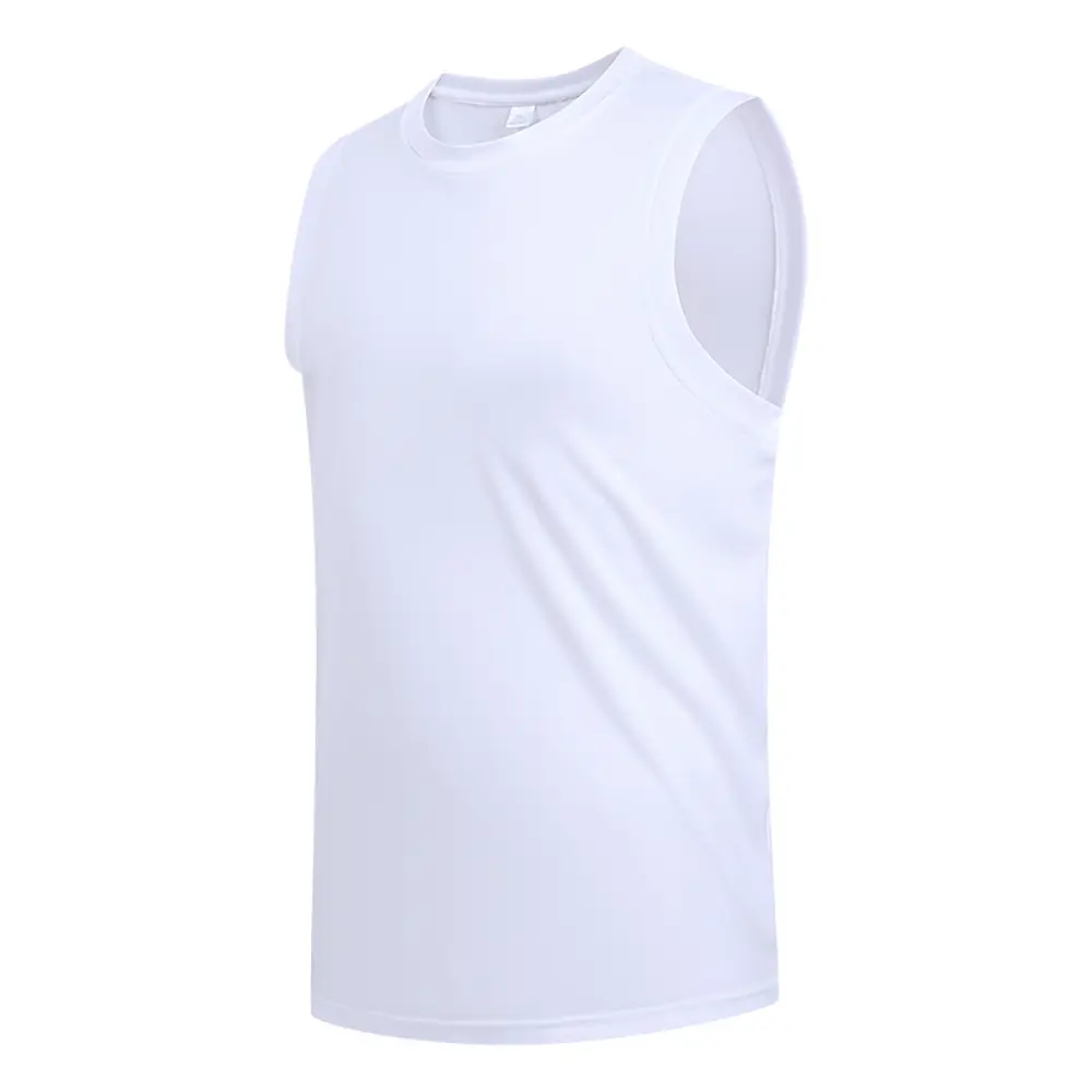 Men's New Large Size Breathable Ice Silk Quick Dry Sleeveless Vest Round Neck Casual Running Fitness M-8xl Summer Sports T-Shirt