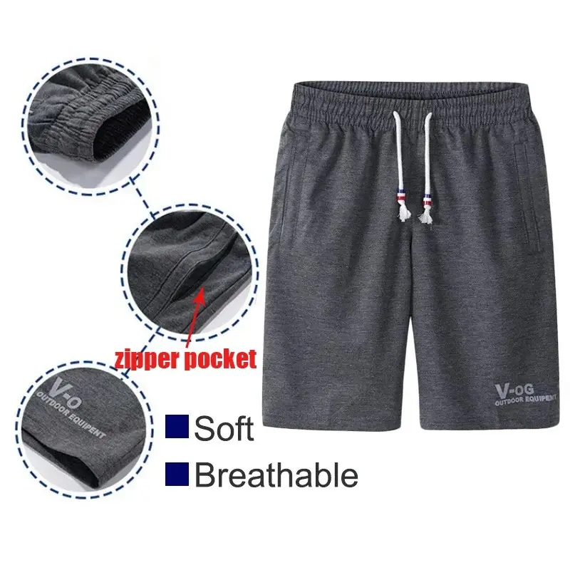 Men's Summer New Casual Shorts Breathable Fitness Running Pants Fitness Basketball Sports Beach Pants Five Quarter Pants