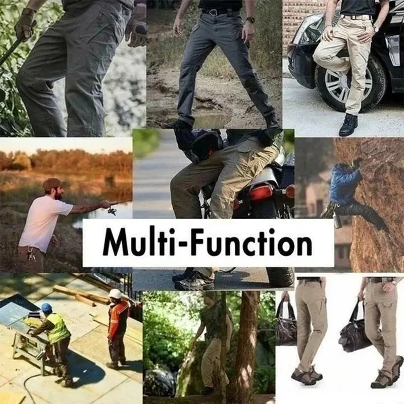 Men's Golden City Tactical Outdoor Hiking Camouflage Military Multi-Pocket Overalls Outdoor Jogging Army Tracksuit Pants