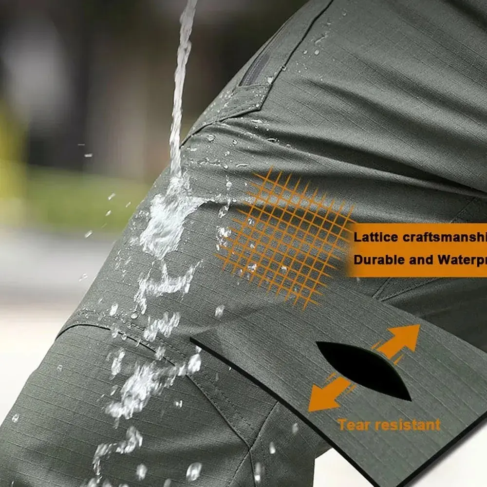Men's Golden City Tactical Outdoor Hiking Camouflage Military Multi-Pocket Overalls Outdoor Jogging Army Tracksuit Pants