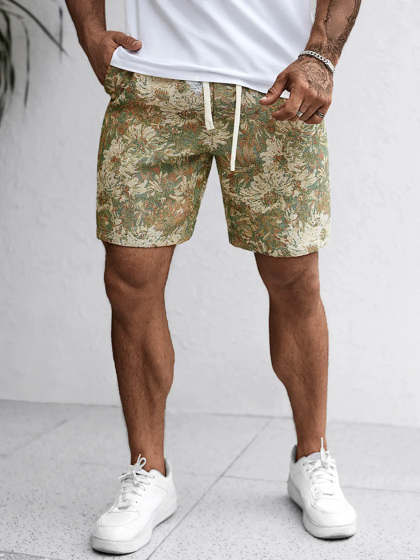 TRAF Spring And Summer New Men's Casual Shorts Outdoor Street Fashion Five Pants High-Quality Printed Beach Pants S-2XL