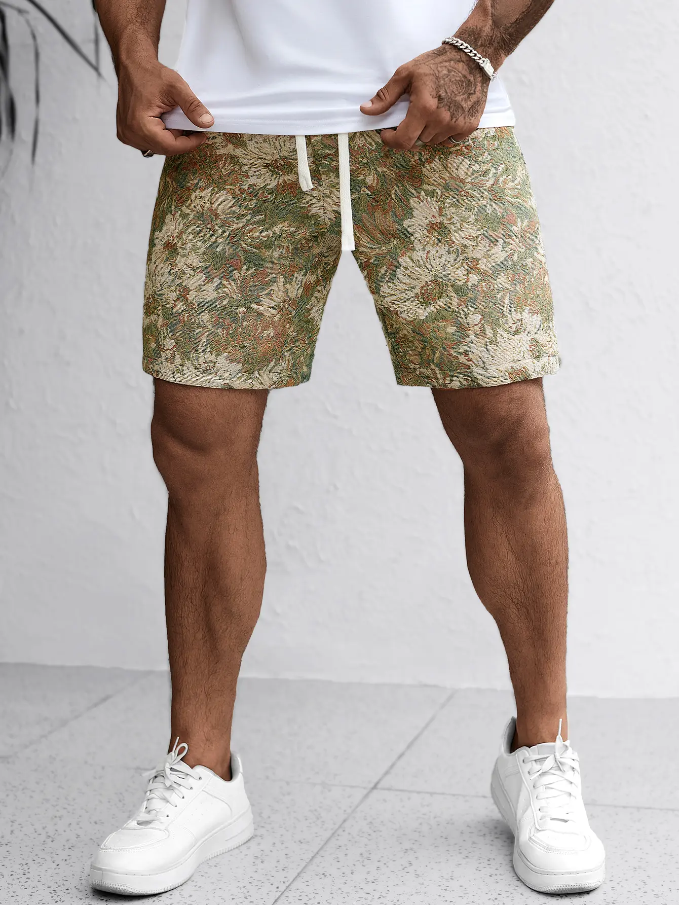 TRAF Spring And Summer New Men's Casual Shorts Outdoor Street Fashion Five Pants High-Quality Printed Beach Pants S-2XL