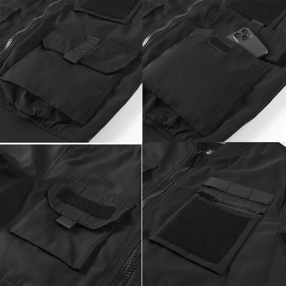 Spring And Autumn New Men's Jacket Solid Color Multi-Pocket Zipper Jacket Fashion Simple Casual Versatile Mening's Clothing