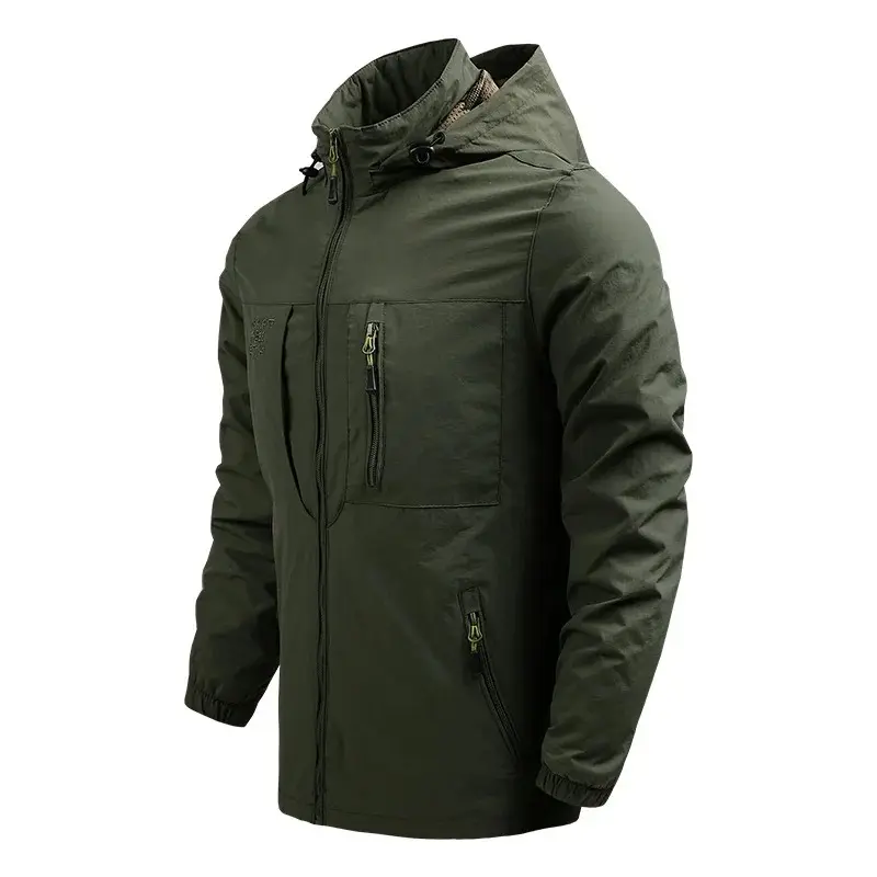 Spring And Autumn New Men's Windproof Waterproof Hooded Jacket Uv Thin Windbreaker Outdoor Camping Mountaineering Hiking Men's
