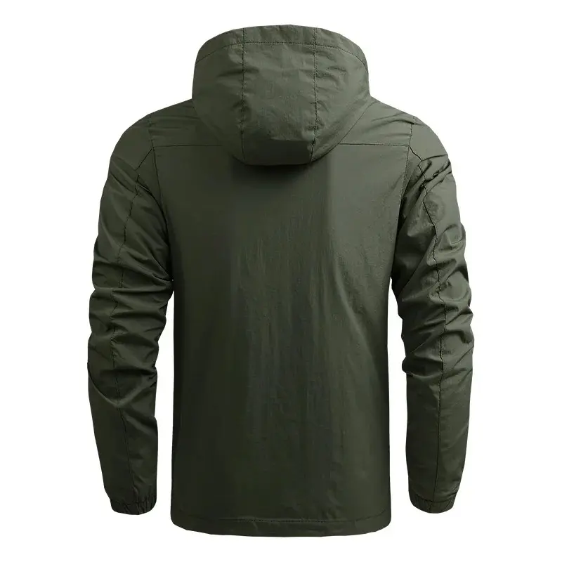 Spring And Autumn New Men's Windproof Waterproof Hooded Jacket Uv Thin Windbreaker Outdoor Camping Mountaineering Hiking Men's