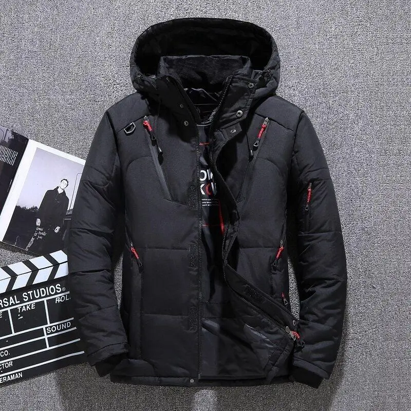 Autumn And Winter New Men's Jacket Fashion Long-Sleeved Warmth Thickened Hooded Coat Solid Color High-Quality Zipper Coat