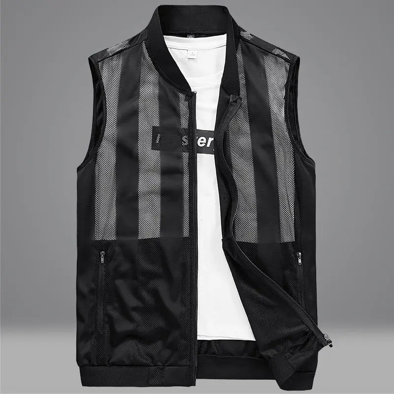 Summer Mesh Quick-Drying Vests Male Breathable Multi-pocket Mountain Climbing Fishing Vest Work Sleeveless Jacket Men Clothing