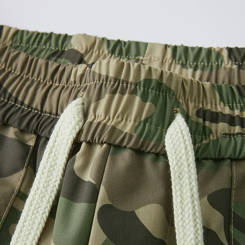TRAF Summer New Men's Fashion Casual Shorts Camouflage Large Pockets Drawstring Five Pants Loose Trend Plus Size Men's Clothing