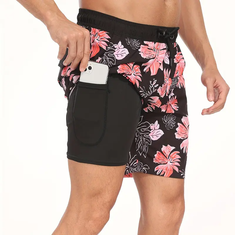 Summer New Three-Piece Set Of Fashion Casual Loose Elastic Drawstring Beach Pants Soft And Comfortable Home Men's Clothing