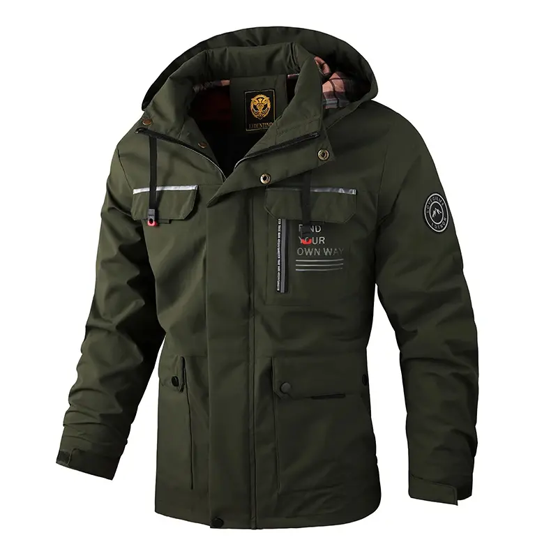 Men's Casual Trend Sports Jogging Soft Shell Jacket Cross-Country Camping Fashion Windproof Waterproof Hoodie Large Size M-6xl