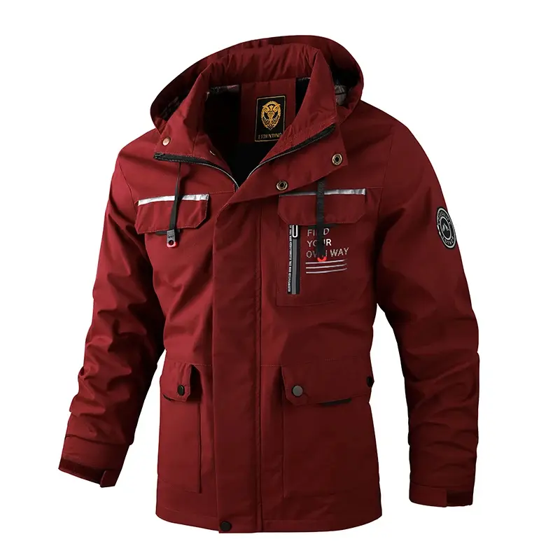 Men's Casual Trend Sports Jogging Soft Shell Jacket Cross-Country Camping Fashion Windproof Waterproof Hoodie Large Size M-6xl
