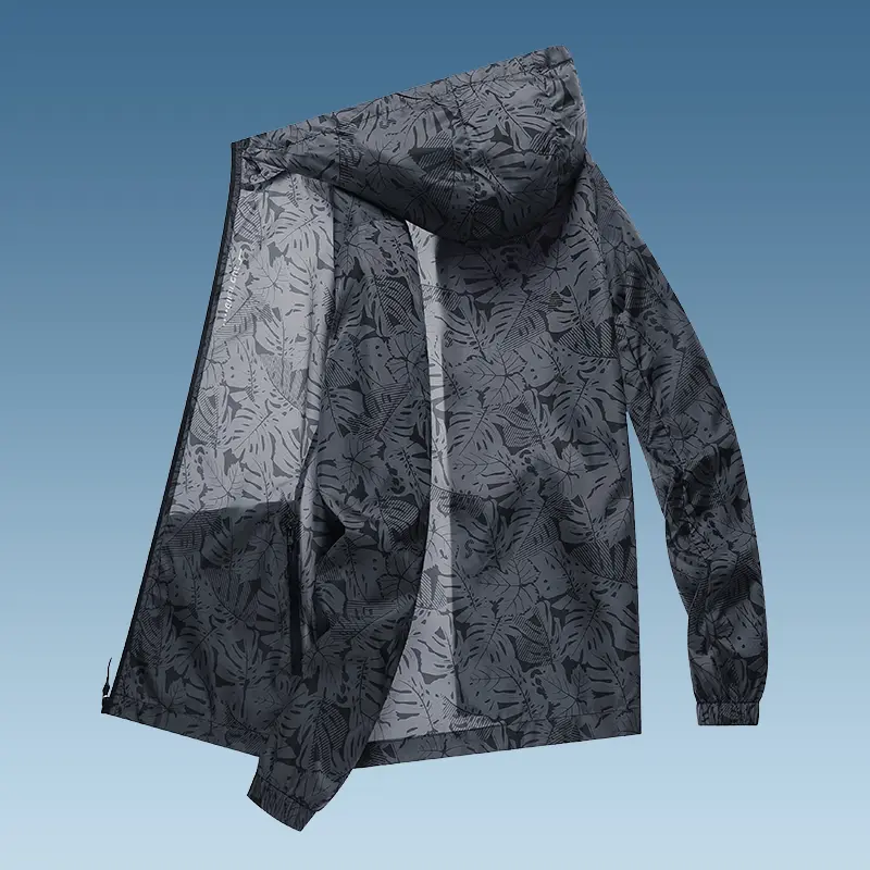 TRAF Summer New Men's Fashion Sunscreen Clothing Large Size Loose Outdoor Fishing Clothing Casual Lightweight Waterproof Jacket