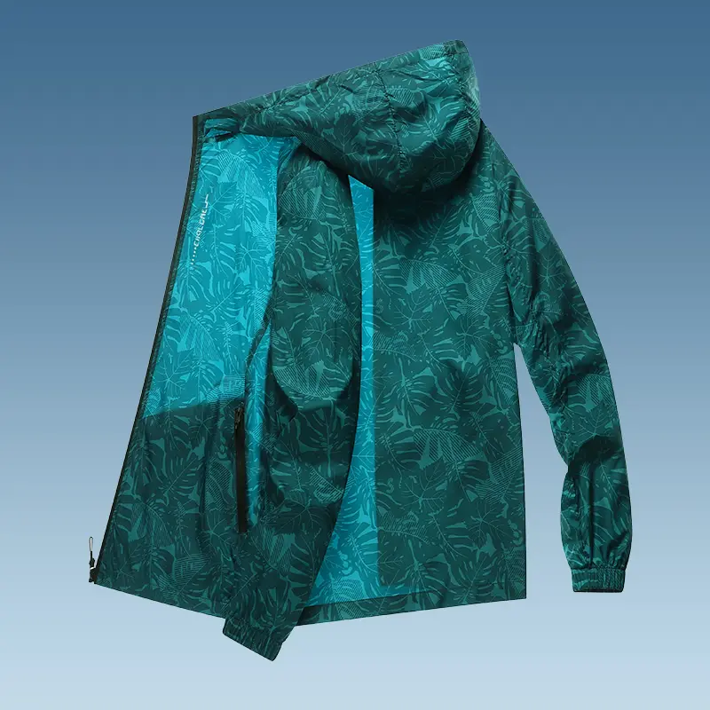 TRAF Summer New Men's Fashion Sunscreen Clothing Large Size Loose Outdoor Fishing Clothing Casual Lightweight Waterproof Jacket
