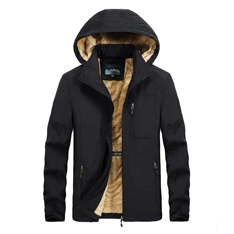 Fashion Jackets Hooded Windbreaker Cotton Mens Jacket Winter Casual Fleece Thick Mens Military Parkas Warm Men Parkas Windproof
