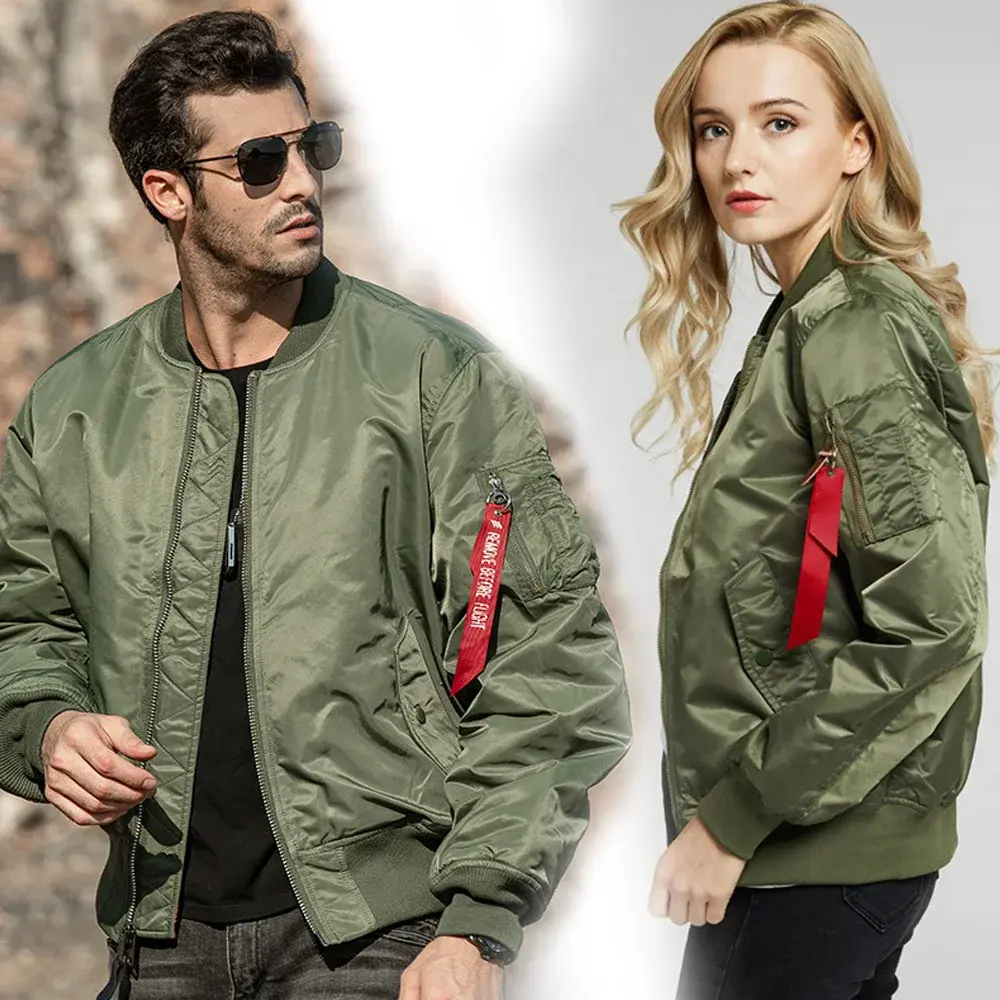 Casual Solid Zipper Pilot Jacket Green New Slim Fit Male Coats New pilot Air men bomber jacket Mens Military Bomber Jackets Men
