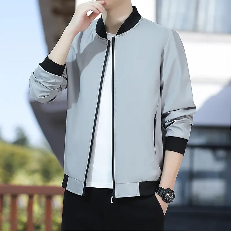 Jacket Mid-aged Men's Lapel Jacket with Zipper Pockets for Formal Business or Casual Wear in Spring Fall New Arrived Coat Men