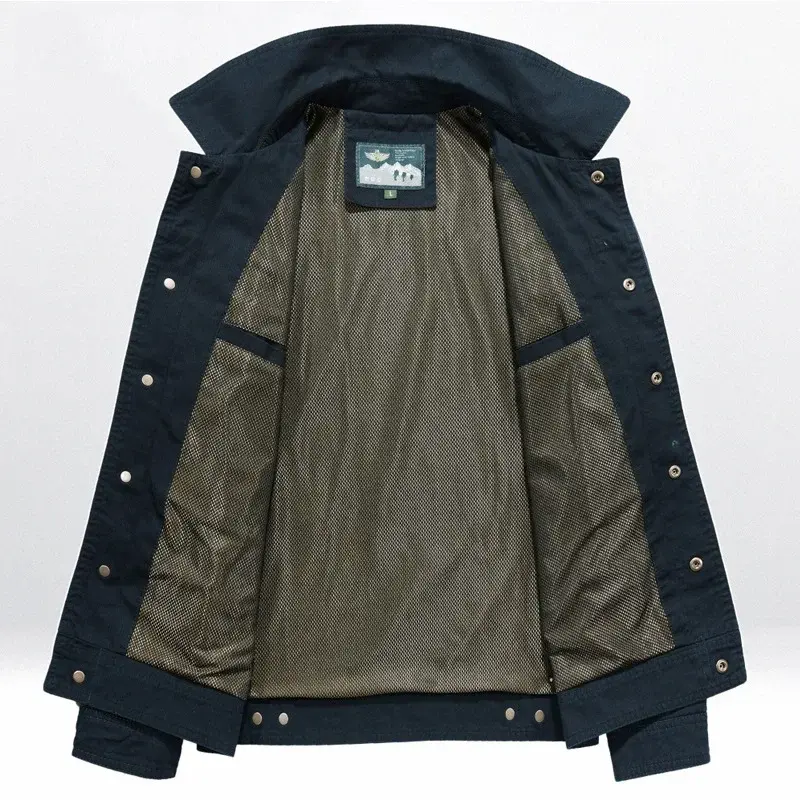 Men's Bomber Jacket Casual Men's Outerwear Windbreaker Stand Collar Jacket Men's Workwear Motorcycle Jacket Spring and Autumn