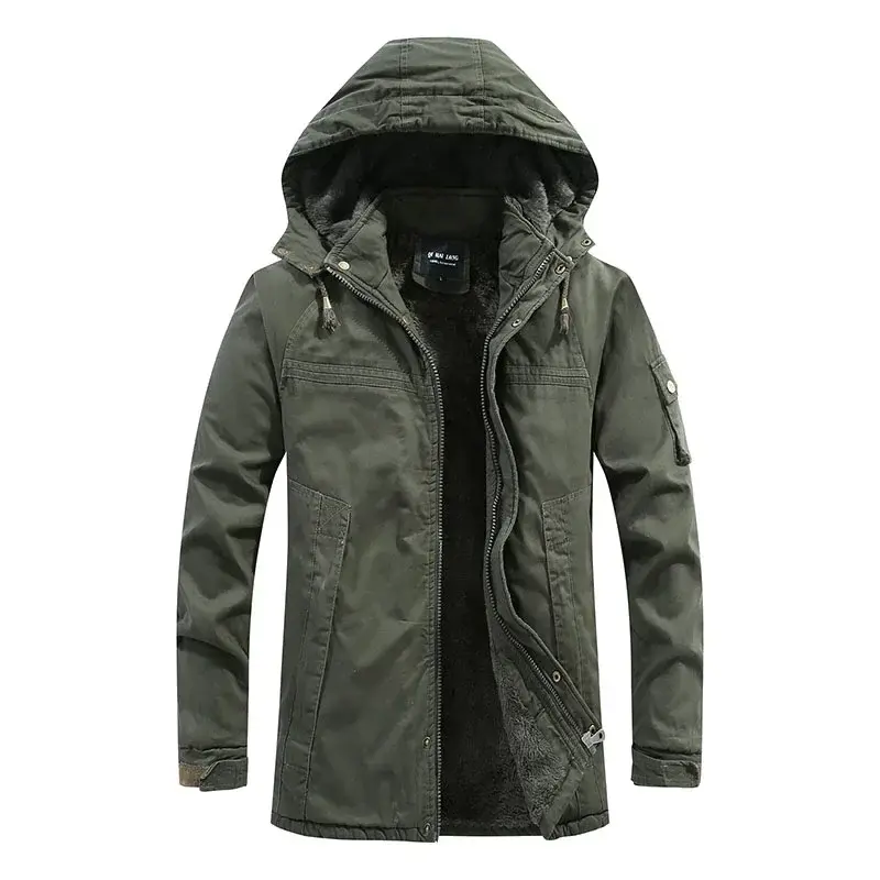 Thicken Fleece Warm Winter Jacket Waterproof Jackets Male Coat Men Parkas Wool winter Men's Cotton-Padded Warm Military jackets