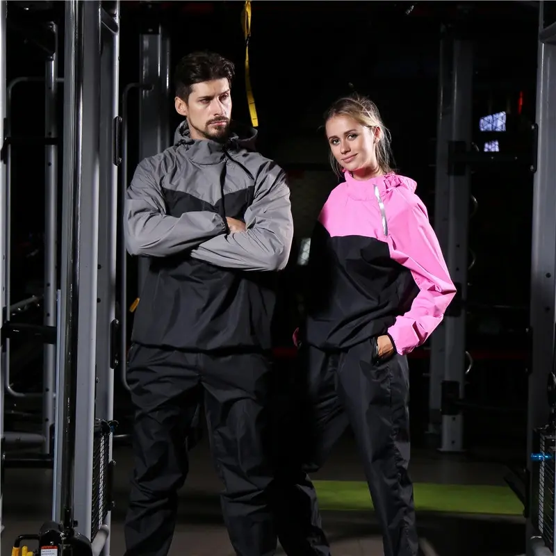 Sweatpants 2 Piece Set New Men's Sportswear Suit Hooded Colorblock Casual Jacket Men's Tracksuits Quick Drying Jacket+Jogging