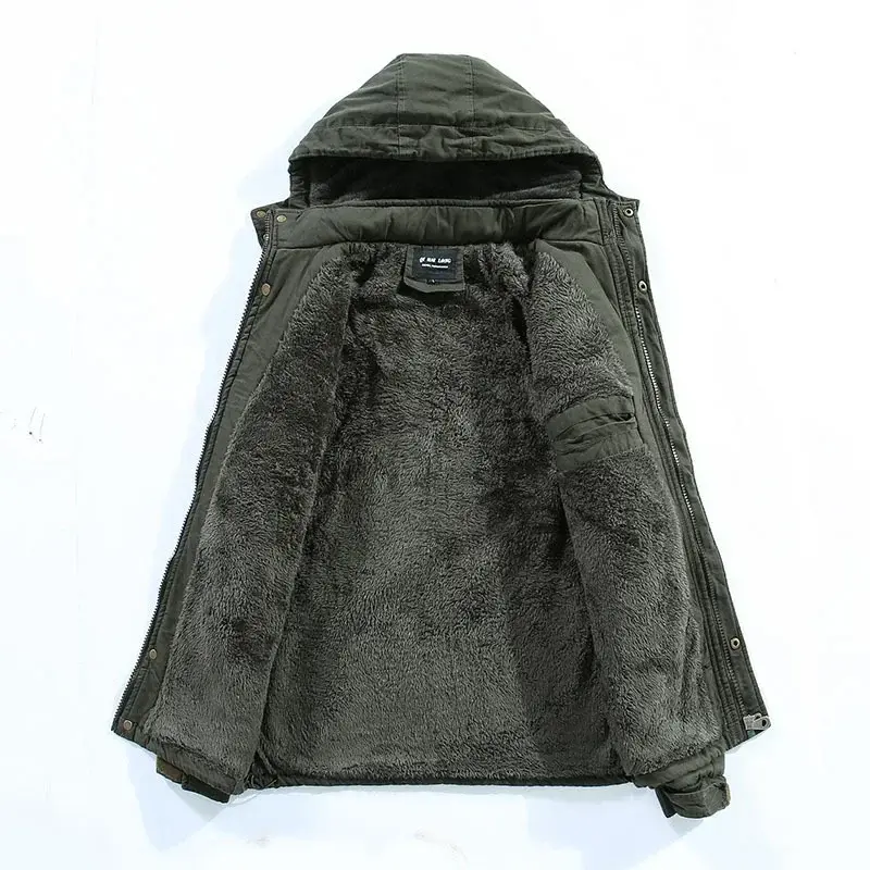 Thicken Fleece Warm Winter Jacket Waterproof Jackets Male Coat Men Parkas Wool winter Men's Cotton-Padded Warm Military jackets