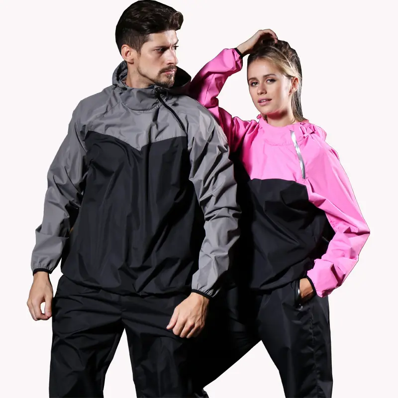 Sweatpants 2 Piece Set New Men's Sportswear Suit Hooded Colorblock Casual Jacket Men's Tracksuits Quick Drying Jacket+Jogging