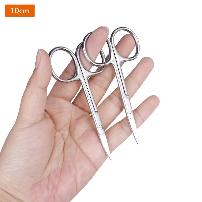 10cm-18cm Animal Veterinary Vet Stainless Steel Surgical Scissor Straight Curved Tip Farming Tools Suplies Pig Cow Sheep