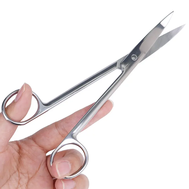10cm-18cm Animal Veterinary Vet Stainless Steel Surgical Scissor Straight Curved Tip Farming Tools Suplies Pig Cow Sheep