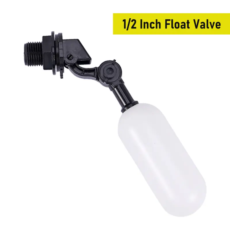 DN15 Adjustable 1/2" 3/4" Floating Auto Fill Valve Automatic Fill Tank Water Level Control 1/2" Thread Plastic Float Ball Valve