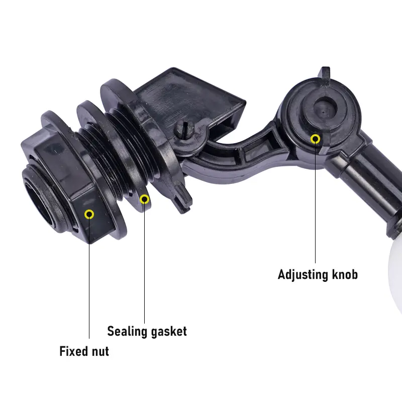 DN15 Adjustable 1/2" 3/4" Floating Auto Fill Valve Automatic Fill Tank Water Level Control 1/2" Thread Plastic Float Ball Valve