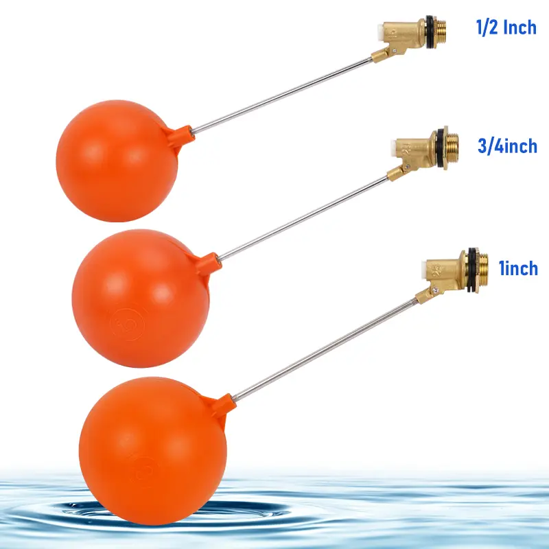 1/2" 3/4" 1" Brass Float Valve Cold and Hot Water Tank Floating Ball Valve Stem Flow Control Cistern/Expansion Tanks