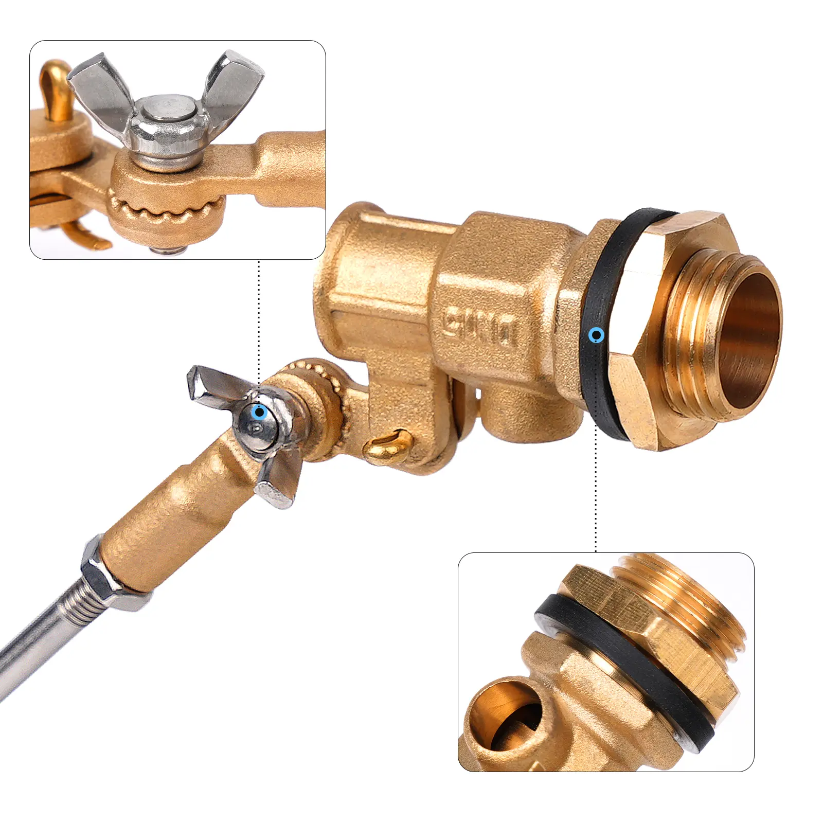 Water Tank Accessories 1/2" Ball Valve Floating Brass And ABS Easy To Use For Water Tanks/water Towers Water Inlet Valve Switch