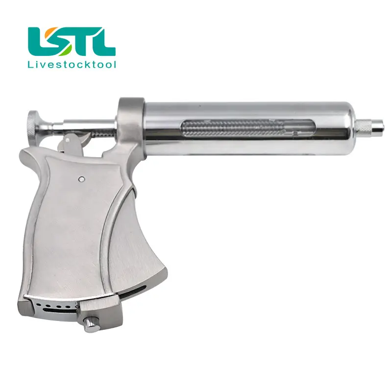 50ML Livestock Veterinary Syringe Metal Animals Automatic Metal Injection Injector Horse Sheep Cattle Pig Farm