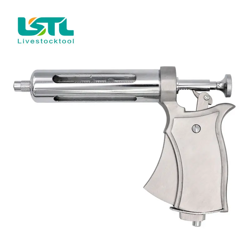 50ML Livestock Veterinary Syringe Metal Animals Automatic Metal Injection Injector Horse Sheep Cattle Pig Farm