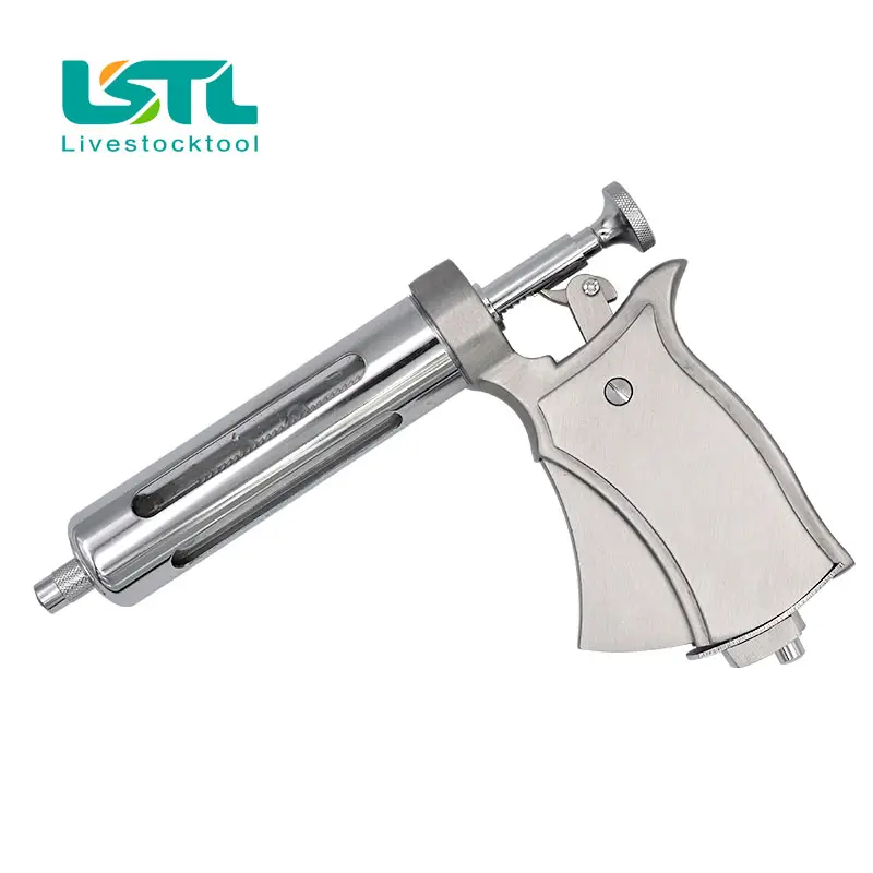 50ML Livestock Veterinary Syringe Metal Animals Automatic Metal Injection Injector Horse Sheep Cattle Pig Farm
