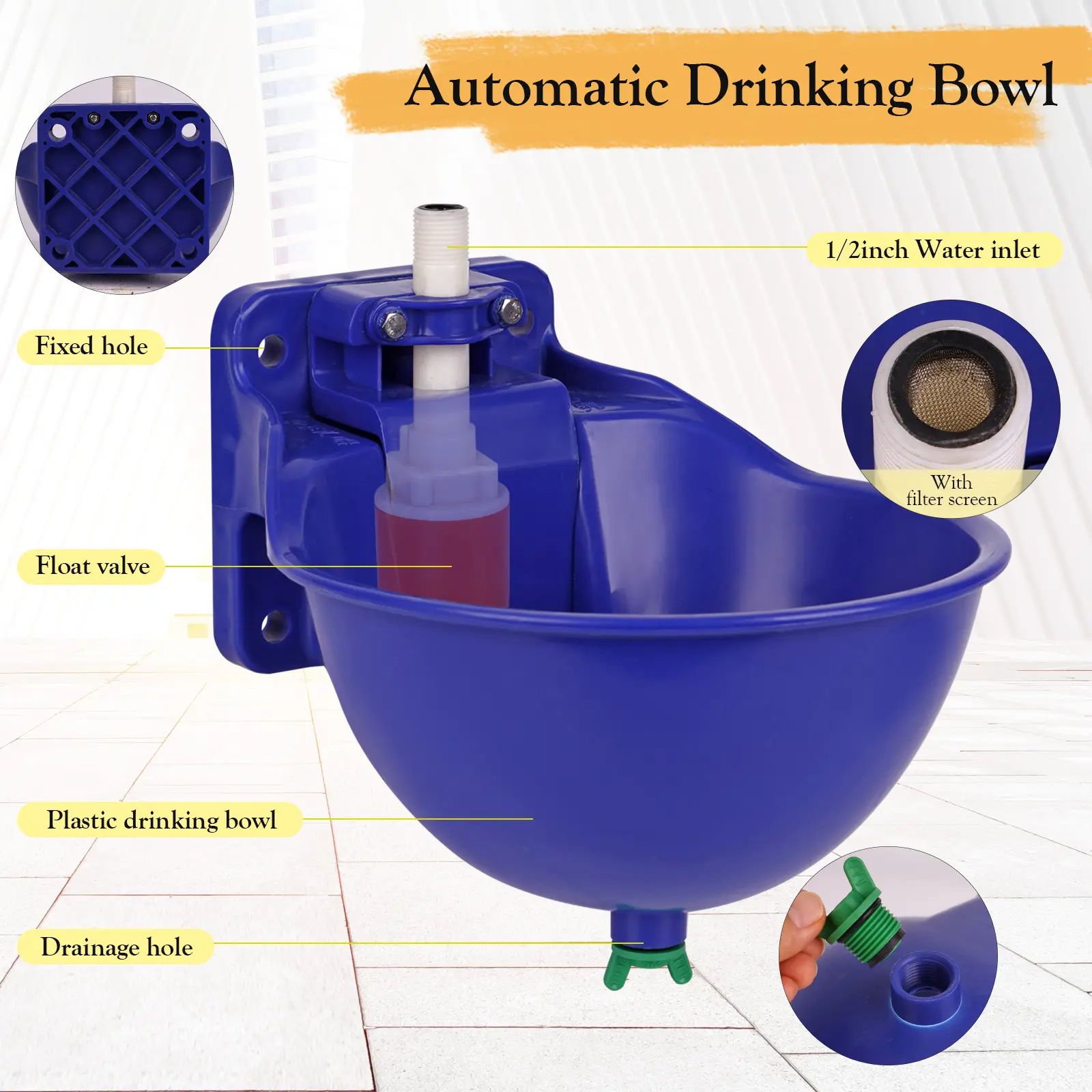 New Automatic Cow Horse Water Drinker Bowl Water Dispenser Sheep Bowl type Animal Dog drinking water equipment
