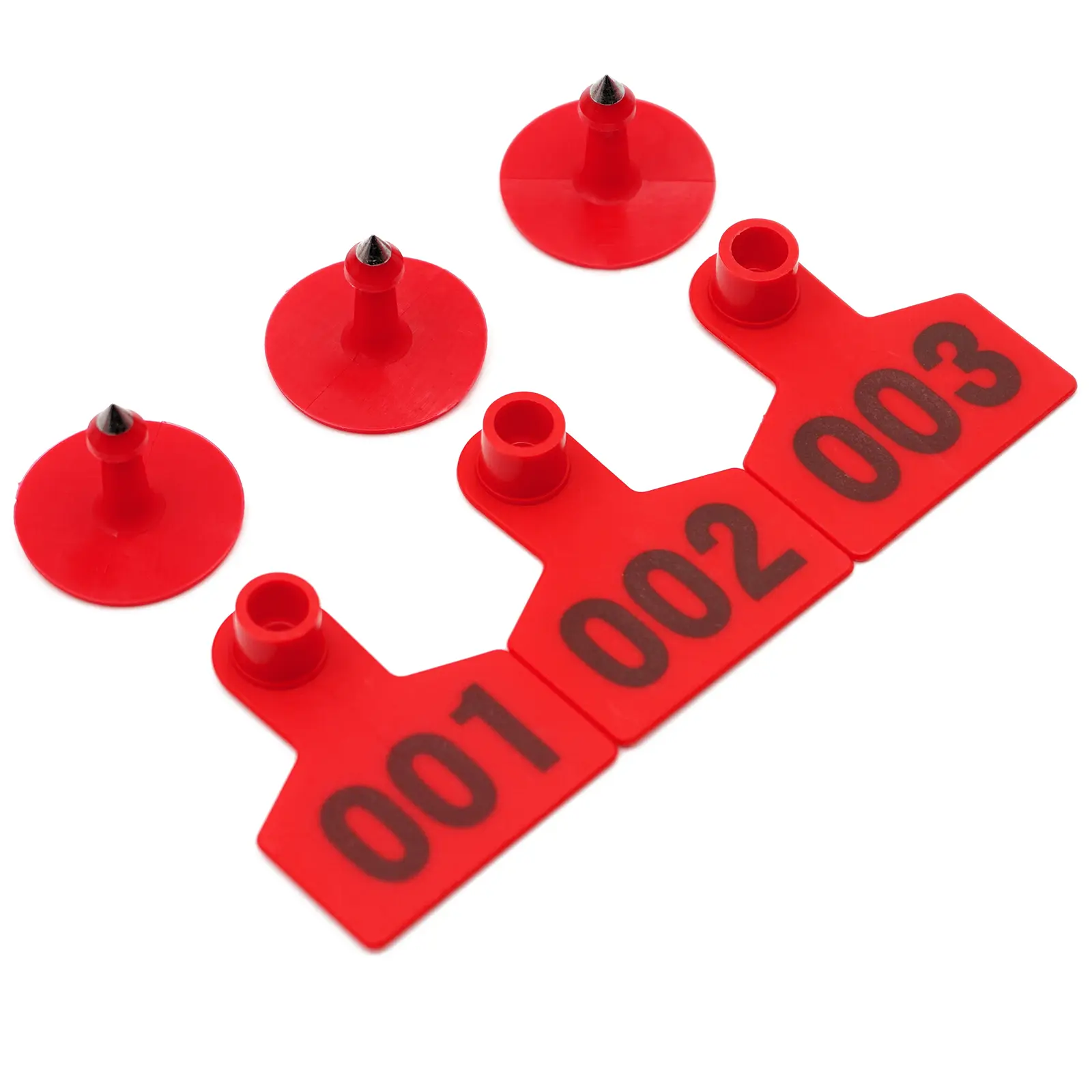 100 Pcs Animal Cow Pig Ear Tag Cards With Number 001-100 Cattle Ear Card Multiple Colors Available 40x50mm Pig Ear Number