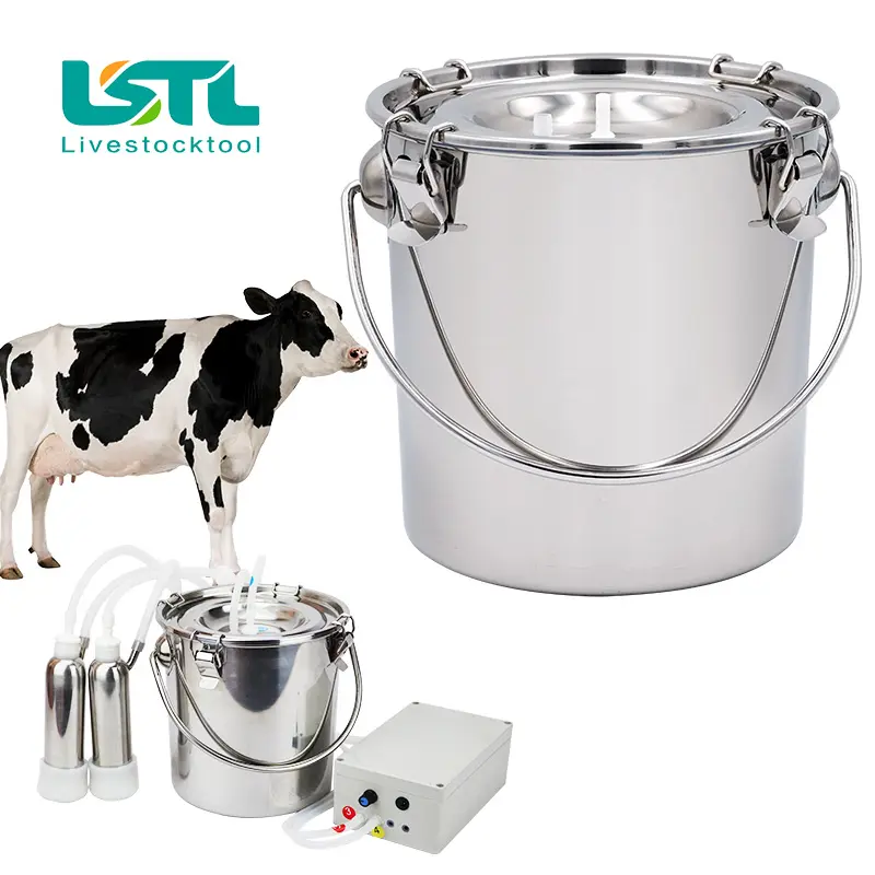 5L Stainless Steel Cow Milk Bucket Farm Cows Goats Vacuum Pump Bucket Pasture Cow Sheep Electric Milking Machine Accessories