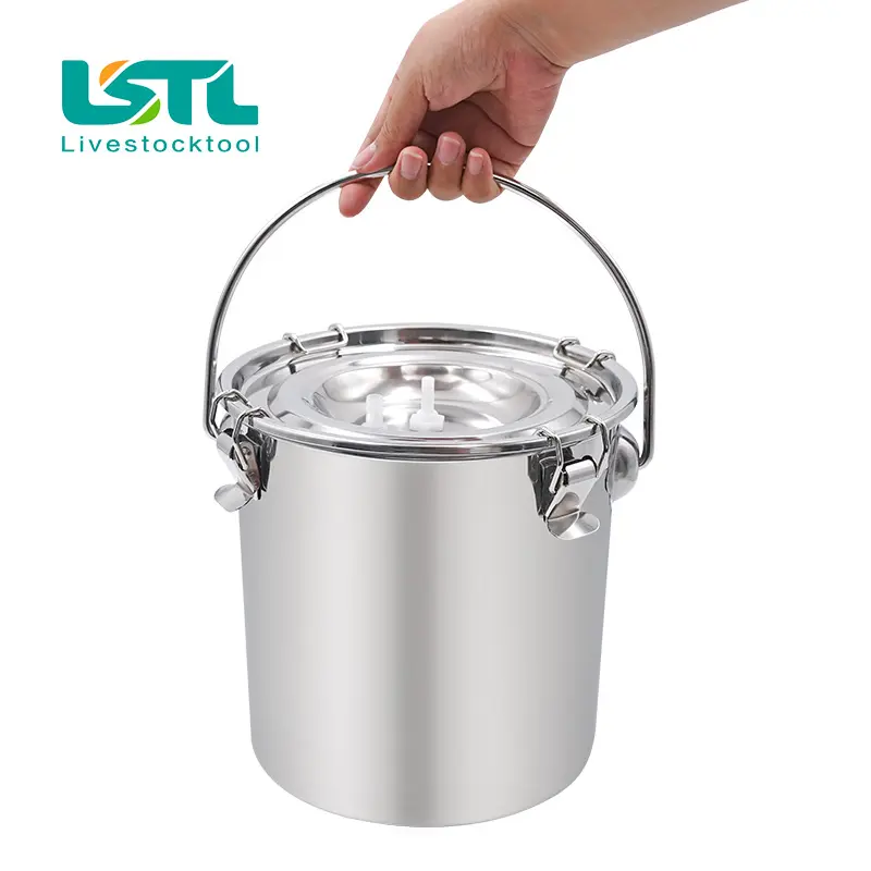 5L Stainless Steel Cow Milk Bucket Farm Cows Goats Vacuum Pump Bucket Pasture Cow Sheep Electric Milking Machine Accessories