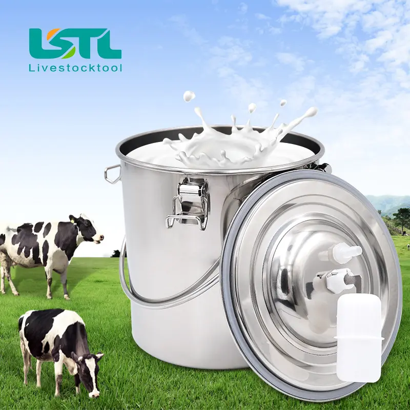 5L Stainless Steel Cow Milk Bucket Farm Cows Goats Vacuum Pump Bucket Pasture Cow Sheep Electric Milking Machine Accessories