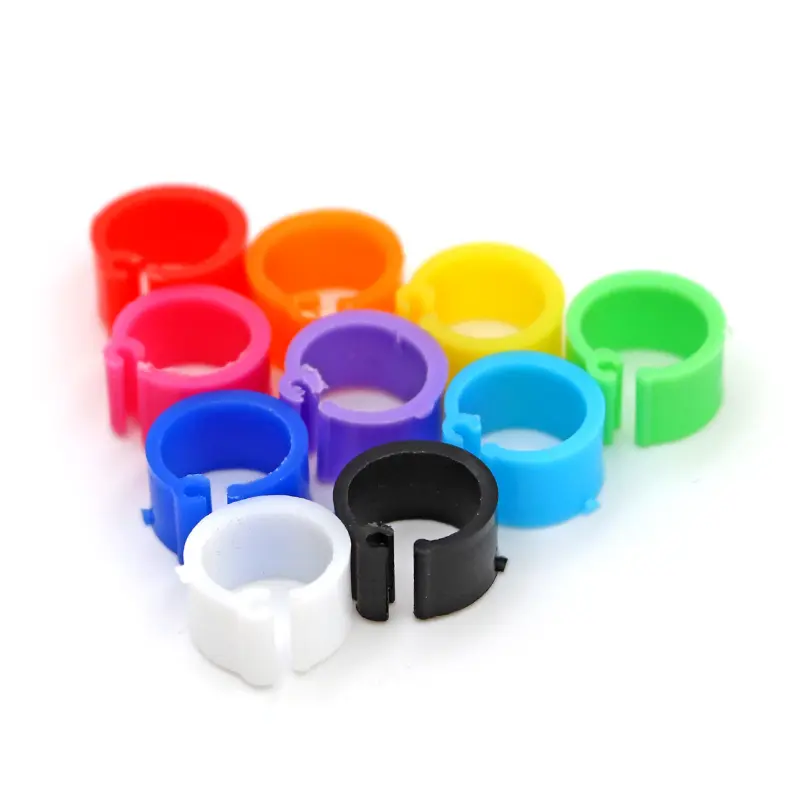 100Pcs Birds Pigeon Feet Rings 10 Colors Inner Diameter 8mm Plastic Dove Clip Ring Pigeon Dove Quail Foot Ring