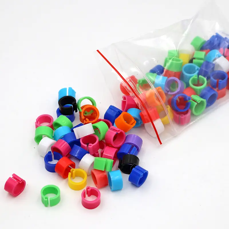 100Pcs Birds Pigeon Feet Rings 10 Colors Inner Diameter 8mm Plastic Dove Clip Ring Pigeon Dove Quail Foot Ring