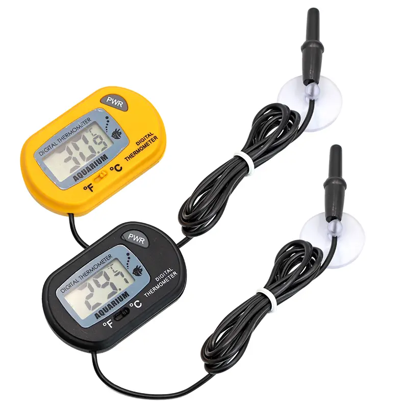 Digital Lcd Aquarium Thermometer Waterproof Fish Tank Sensor with Probe Temperature Sensor Measuring Tool with Suction Cup