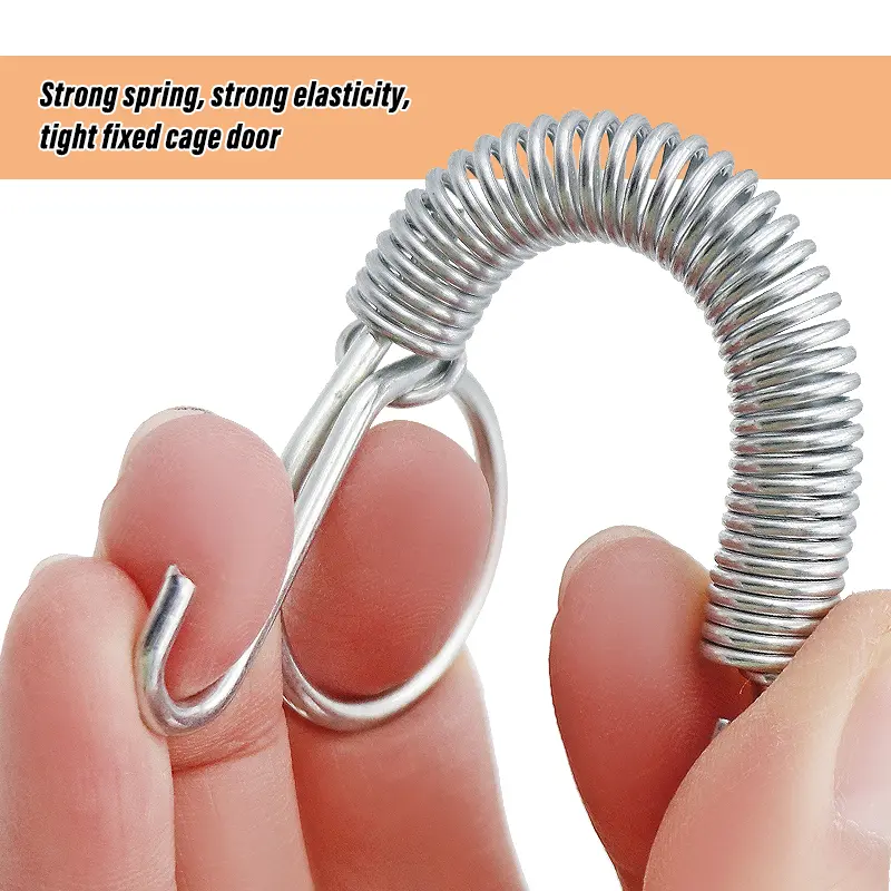 8.5cm Cage Door Spring Hook Metal Cage Accessories Hooks Sturdy Tension Fixing Spring for Wire Rabbit/Bird/Hamster Cages 5/10Pcs
