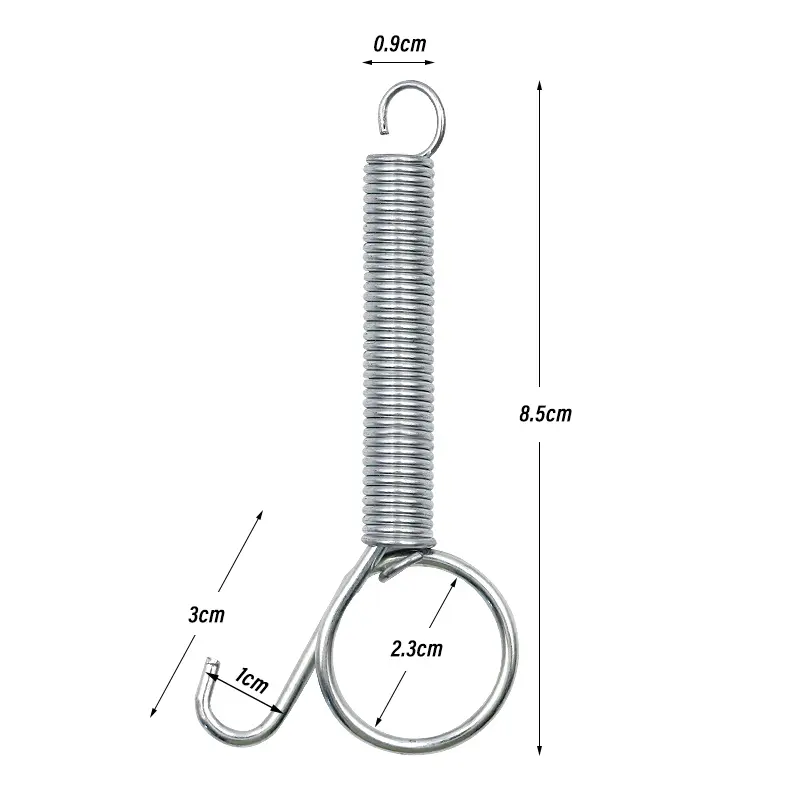 8.5cm Cage Door Spring Hook Metal Cage Accessories Hooks Sturdy Tension Fixing Spring for Wire Rabbit/Bird/Hamster Cages 5/10Pcs