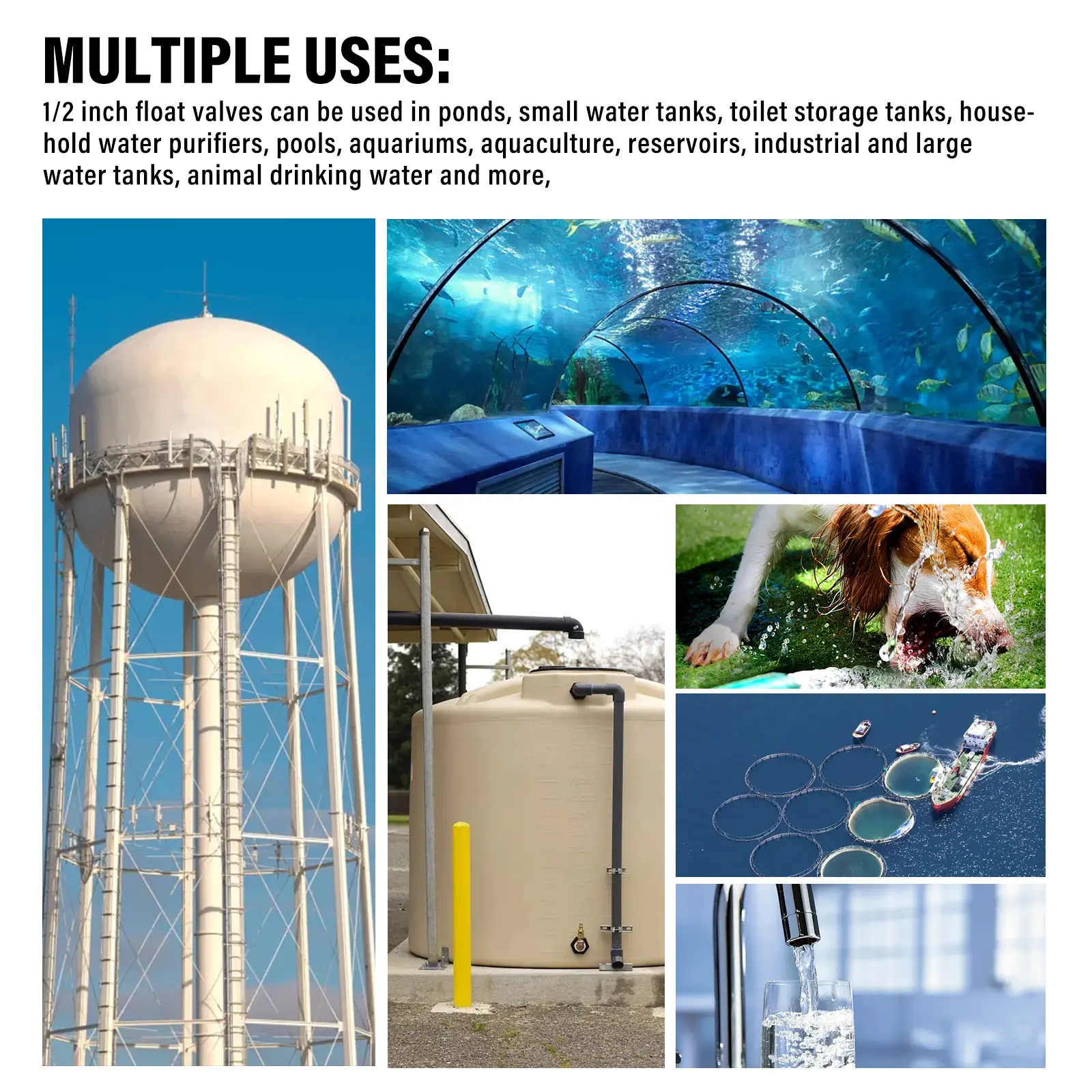 Farm Cattle Sheep Dog 1/2" 3/4" Automatic Waterer Bowl Float Valve Fish Tank Aquarium Water Humidifier Valve Livestock Tool